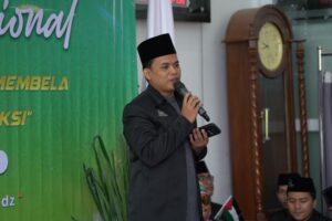 sambutan dalam peringatan hari santri bertema palestina